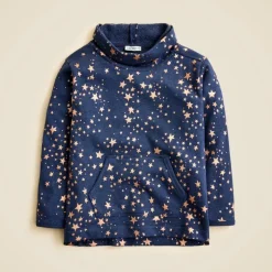 Girls' funnelneck tunic sweatshirt with stars