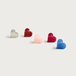 Girls' heart hair clips five-pack