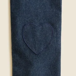 Girls' heart-patch jeggings