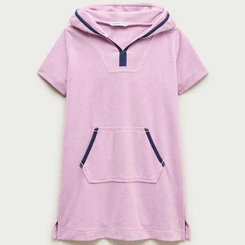 Girls' hooded tunic in towel terry