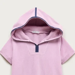 Girls' hooded tunic in towel terry