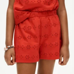 Girls' knit short in eyelet