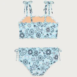 Girls' lettuce-edge two-piece swimsuit