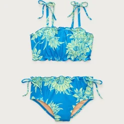 Girls' lettuce-edge two-piece swimsuit