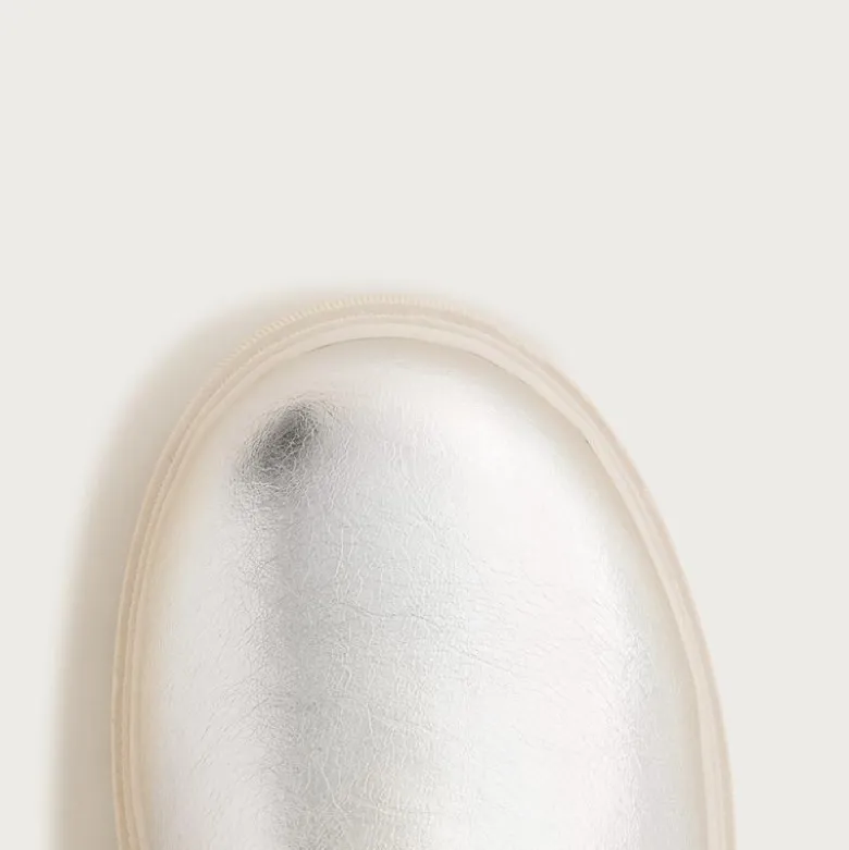 Girls' lug-sole boots in metallic
