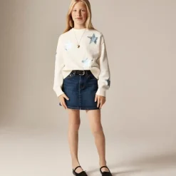 Girls' metallic star crewneck sweatshirt