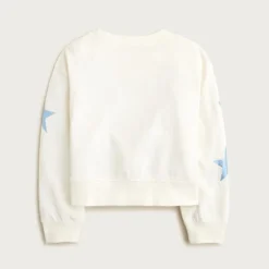 Girls' metallic star crewneck sweatshirt