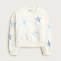 Girls' metallic star crewneck sweatshirt