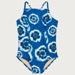 Girls' paneled one-piece swimsuit