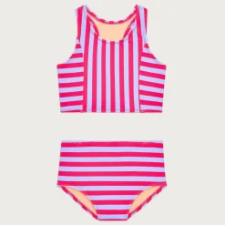 Girls' paneled two-piece swimsuit