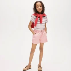 Girls' paper-bag short in chino