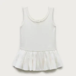 Girls' peplum tank top in vintage rib
