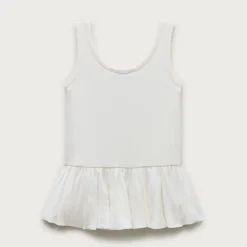 Girls' peplum tank top in vintage rib