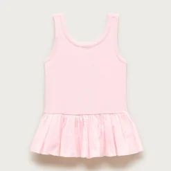 Girls' peplum tank top in vintage rib