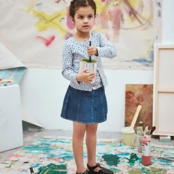Girls' picture day skirt in drapey denim