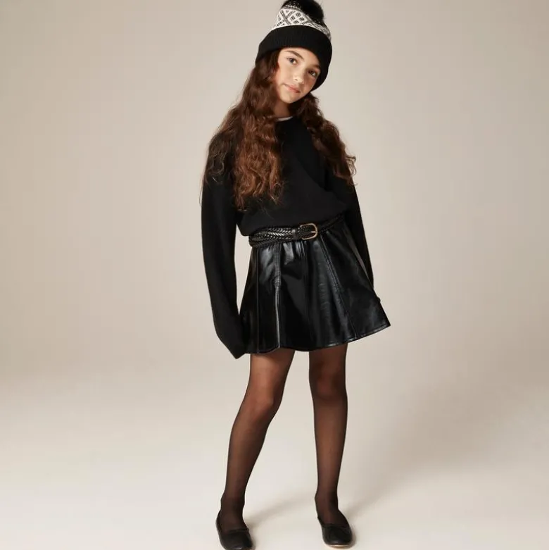 Girls' picture day skirt in faux leather