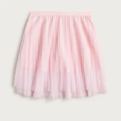 Girls' pleated midi skirt in tulle