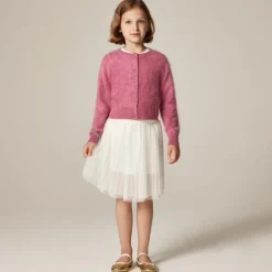 Girls' pleated midi skirt in tulle