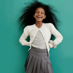 Girls' pleated skirt in twill