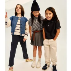 Girls' pleated skirt in twill