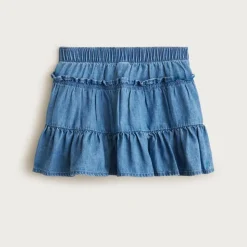 Girls' pull-on chambray skirt