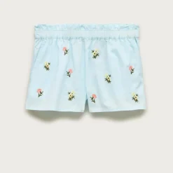 Girls' pull-on embroidered short