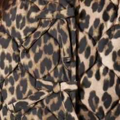 Girls' quilted vest in leopard print with PrimaLoft®