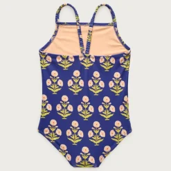 Girls' ruched-strap one-piece swimsuit