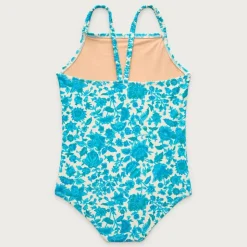 Girls' ruched-strap one-piece swimsuit