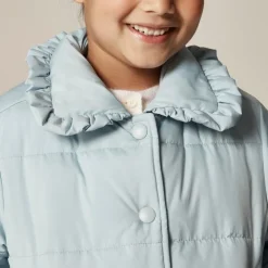 Girls' ruffle-collar puffer jacket with PrimaLoft®