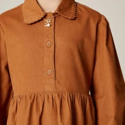 Girls' shirt-dress in lightweight corduroy