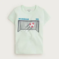 Girls' short-sleeve "NYC soccer club" graphic T-shirt
