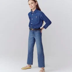 Girls' slim wide-leg jean in Hayworth wash