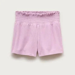 Girls' smocked short in towel terry