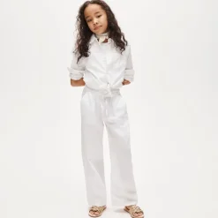 Girls' Soleil pant in linen-cotton blend