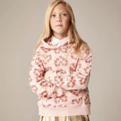 Girls' terry hoodie with metallic foil