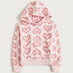 Girls' terry hoodie with metallic foil