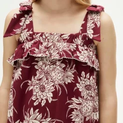 Girls' tie-shoulder dress in broken-in-jersey