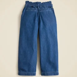 Girls' tie-waist pant in drapey denim