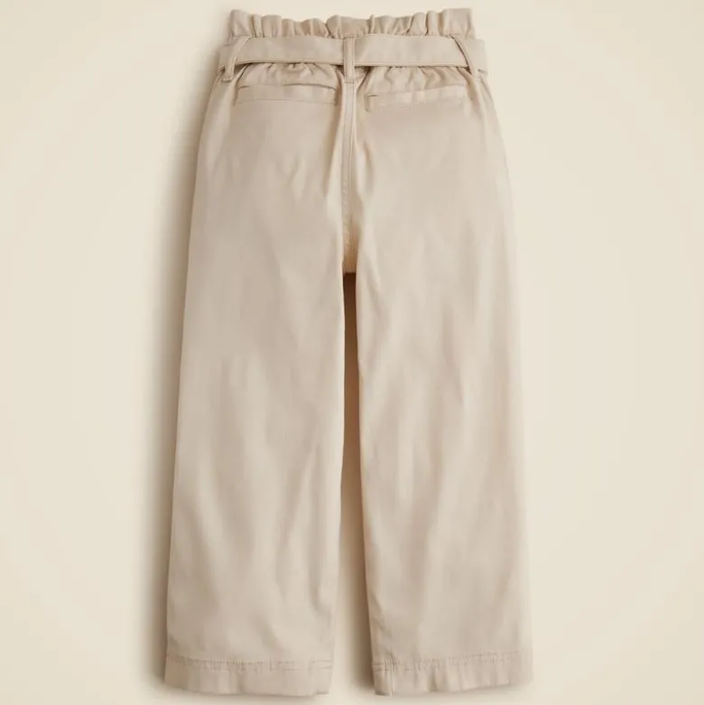 Girls' tie-waist pant in drapey twill