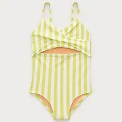 Girls' twist-front one-piece swimsuit