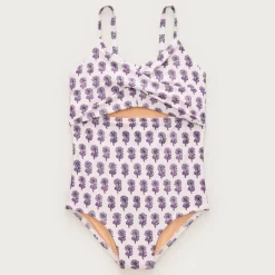 Girls' twist-front one-piece swimsuit