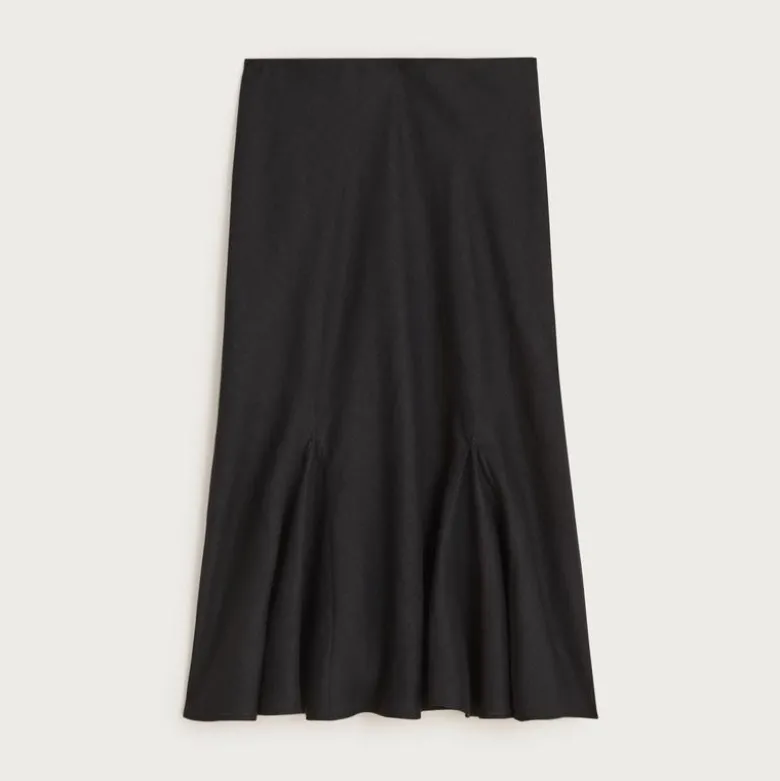Gwyneth flounce-hem slip skirt in linen
