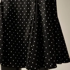 Gwyneth flounce-hem slip skirt in dot print