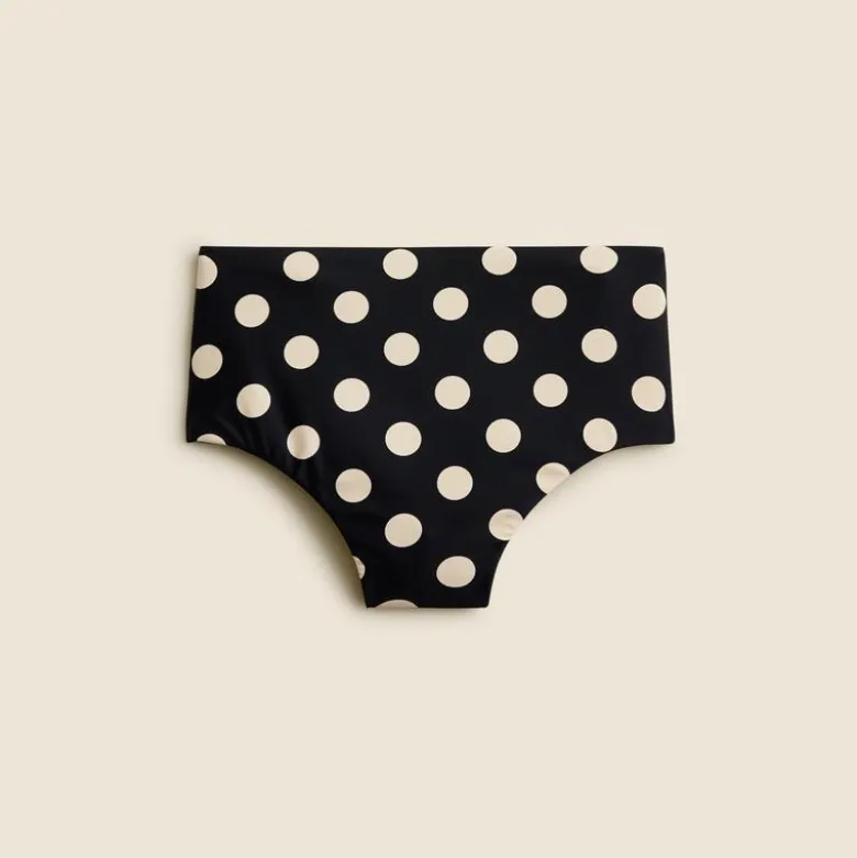 Hallie bikini bottom in dot-stripe print