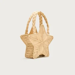 Handwoven straw starfish bag