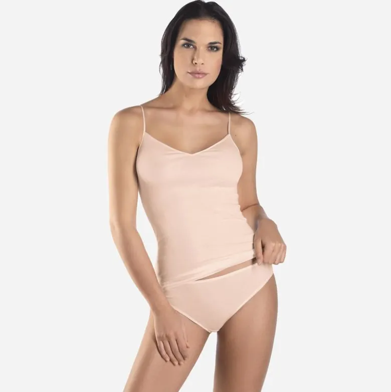 HANRO® cotton seamless V-neck camisole