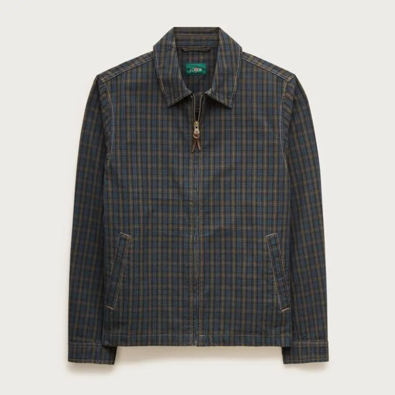 Harrington jacket in plaid with straight hem