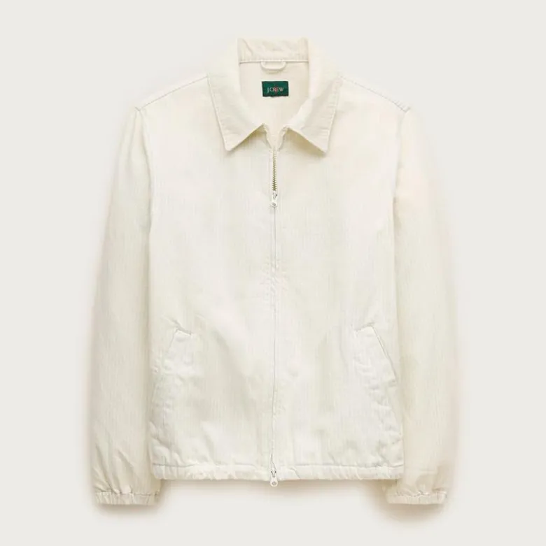 Harrington jacket in striped denim