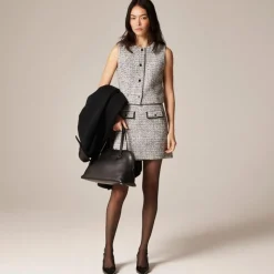 Heathered tweed crewneck vest